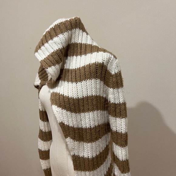 Bebe Women Striped Cardigan Sweater Oversized Open Front Size S - Picture 2 of 6